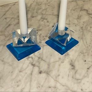 Vintage lucite taper candle holders